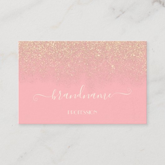 ライトピエレガントンクウィズゴールデングリッターレイン美しい 名刺 (正面)