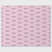 ライトピエレガントンクカスタムのスクリプト名誕生日 ラッピングペーパー (フラット)