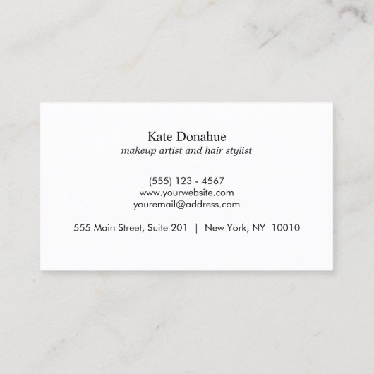 ライトピエレガントンク金ゴールドストライプの美容師 名刺 (裏面)