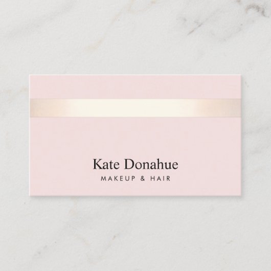 ライトピエレガントンク金ゴールドストライプの美容師 名刺 (正面)