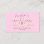 ライトピスタイリッシュンク金ゴールド華美コーナーロゴハート 名刺 (裏面)