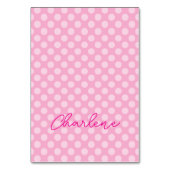 ライトピパーソナライズされたンク水玉模様名座席表 テーブルナンバー (正面)