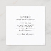 ライトピモダンックシークイン美しいサロン スクエア名刺 (裏面)