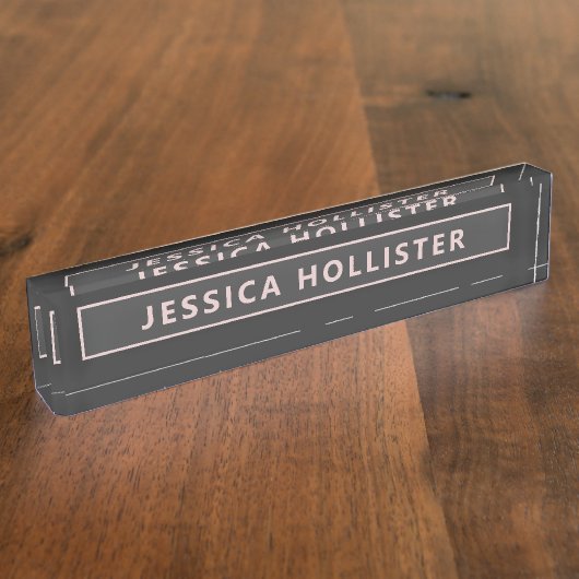 ライトピモダンンクとグレーV2 デスクネームプレート (側面)