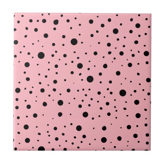 ライトピモダンンクとブラックデコール | ピンクの装飾 タイル (正面)