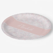 ライトピモダンンク《写真》ぼけ味名前をカスタムする紙プレート ペーパープレート (アングル)