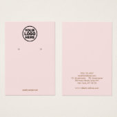 ライトピンクあなたのロゴイヤリングディスプレイカードを追加 (正面&裏面)