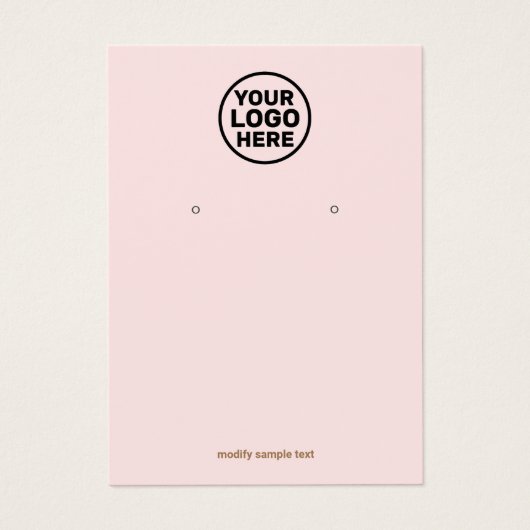 ライトピンクあなたのロゴイヤリングディスプレイカードを追加 (正面)