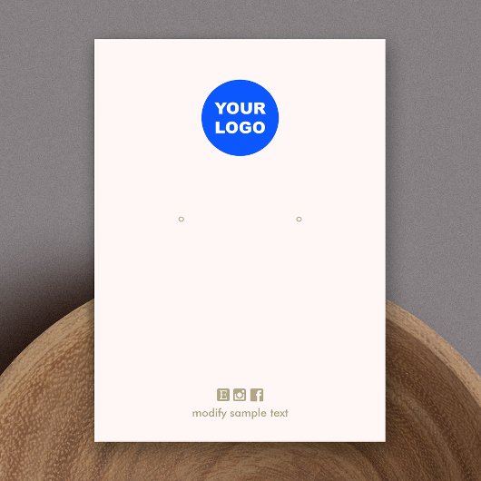 ライトピンクあなたのロゴスタッドイヤリングディスプレイカードを追加