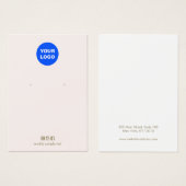 ライトピンクあなたのロゴスタッドイヤリングディスプレイカードを追加 (正面&裏面)