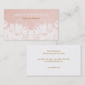 ライトピンクお洒落ク離れのメイクアップアーティストサロン 名刺 (正面/裏面)