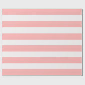 ライトピンクとクリーム色のオーニングのストライプ ラッピングペーパー (フラット)