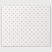 ライトピンクとダークピンクの水玉模様ハート ラッピングペーパー (フラット)