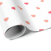 ライトピンクとダークピンクの水玉模様ハート ラッピングペーパー (ロールコーナー)