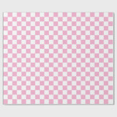 ライトピンクとホワイトのチェック柄 ラッピングペーパー (フラット)