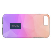 ライトピンクとラベンダーの幾何モダンパターン Case-Mate iPhoneケース (裏面(横))