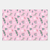 ライトピンクと白かわいい冬の雪 ラッピングペーパーシート (正面3)