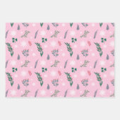 ライトピンクと白かわいい冬の雪 ラッピングペーパーシート (正面2)