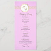 ライトピンクと金ゴールドエレガントの結婚式プログラム プログラム (裏面)