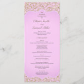 ライトピンクと金ゴールドエレガントの結婚式プログラム プログラム (正面)