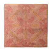 ライトピンクと黄色のヴィンテージジオメト動揺してリ タイル (正面)