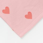 ライトピンクにハート模様が描かれた可愛いリトルエンジェル フリースブランケット (角)
