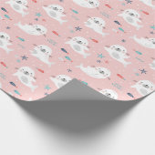 ライトピンクのかわいいシール ラッピングペーパー (角)