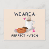 ライトピンクのイラストドーナツ ポストカード (正面)