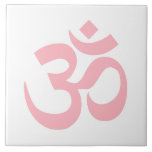 ライトピンクのオブジェクトモデル記号 タイル<br><div class="desc">選択かわいらしした背景色に対するライトピンクのom記号。ヨガ愛好家のための素敵な贈り物。</div>