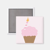 ライトピンクのカップケーキ マグネット (正面/裏面)