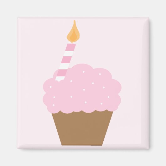 ライトピンクのカップケーキ マグネット (正面)