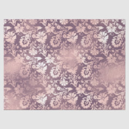 ライトピンクのステンシルフラワーオンラベンダーデコページ 薄葉紙