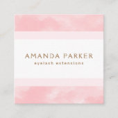 ライトピンクのソフトウォーターのカラーエレガントスパブティック スクエア名刺 (正面)