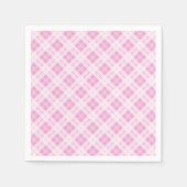 ライトピンクのタータンチェッククリスマスの休日パターン スタンダードカクテルナプキン (正面)