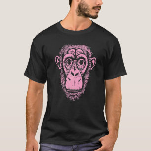 ライトピンクのチンパンジー 猿じゃない かわいいチンパン Tシャツ