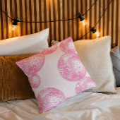 ライトピンクのディスコボール、ガーリーなレトロスタイル クッション