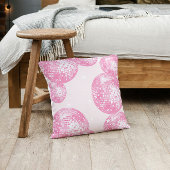 ライトピンクのディスコボール、ガーリーなレトロスタイル クッション