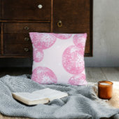 ライトピンクのディスコボール、ガーリーなレトロスタイル クッション