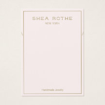 ライトピンクのネックレス表示カード