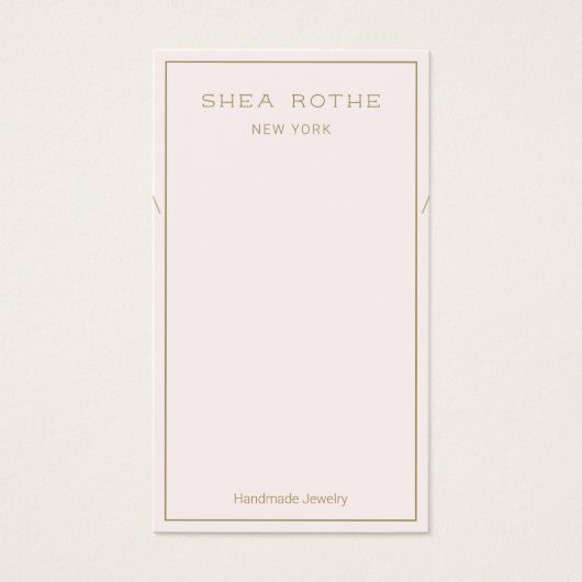 ライトピンクのネックレス表示カード (正面)