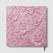 ライトピンクのバラのレースのような外観 ゲストブック (裏面)