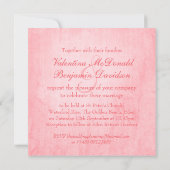 ライトピンクのバラ結婚バッドの正方形の招待 招待状 (裏面)