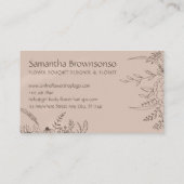 ライトピンクのバラ色カリグラフィーフラワーバンチガーデン 名刺 (裏面)