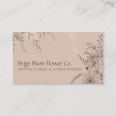 ライトピンクのバラ色カリグラフィーフラワーバンチガーデン 名刺 (正面)
