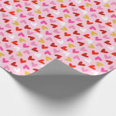 ライトピンクのバレンタインデーハート ラッピングペーパー (角)
