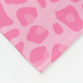 ライトピンクのヒョウ柄 フリースブランケット (角)
