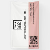 ライトピンクのビジネスロゴソーシャルメディアイベントビニル 横断幕 (縦)