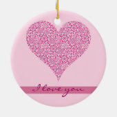 ライトピンクのフローラハート（名前あり） セラミックオーナメント (裏面)
