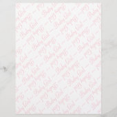 ライトピンクのベビーガールスクリプトスクラップブック作り紙 (正面)