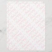 ライトピンクのベビーガールスクリプトスクラップブック作り紙 (正面/裏面)